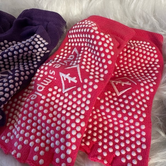 Yoga toeless set Women's Non-Slip Grip Socks - Purple, Pink, Black - Picture 3 of 5